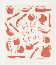 Load image into Gallery viewer, Copper Kiss the Cook Swedish Dishcloth