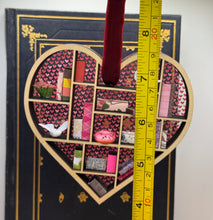 Load image into Gallery viewer, Mini Bookshelf- Hanging Heart with heart print background