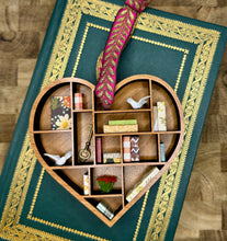 Load image into Gallery viewer, Mini Bookshelf- Hanging Heart cherry wood