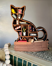 Load image into Gallery viewer, Mini bookshelf- Cat with yellow bird