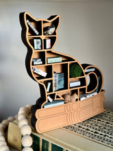 Load image into Gallery viewer, Mini bookshelf- Orange Cat with blue accents