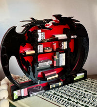 Load image into Gallery viewer, Mini bookshelf- Double Dragons black and red acrylic