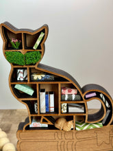 Load image into Gallery viewer, Mini bookshelf- Cat with greenery