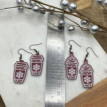 Load image into Gallery viewer, Winter coffee earrings- two styles- hot or frozen