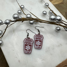 Load image into Gallery viewer, Winter coffee earrings- two styles- hot or frozen