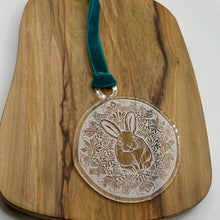 Load image into Gallery viewer, Woodland Bunny clear acrylic basket tag or ornament