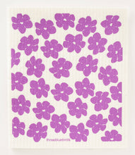 Load image into Gallery viewer, Purple Poppies Swedish Dishcloth