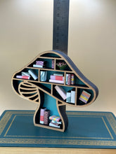 Load image into Gallery viewer, Mushroom mini bookshelf- teal backing