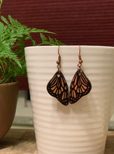 Load image into Gallery viewer, Monarch wing earrings- hand painted
