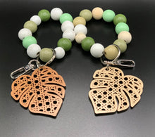 Load image into Gallery viewer, Beaded keychain wristlet with cane charm- 8 shapes available