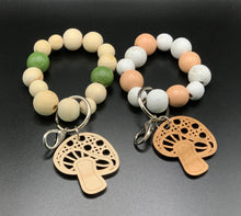 Load image into Gallery viewer, Beaded keychain wristlet with cane charm- 8 shapes available