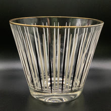 Load image into Gallery viewer, Vintage MCM glass ice bucket- black, gold, white