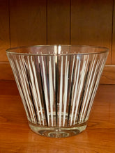 Load image into Gallery viewer, Vintage MCM glass ice bucket- black, gold, white