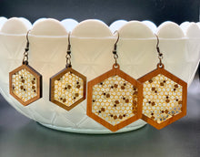 Load image into Gallery viewer, Honey Bee Hive earrings