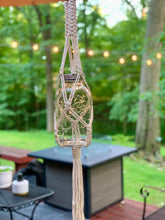 Load image into Gallery viewer, Macrame Vintage Ball jar with solar fairy lights
