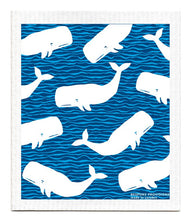 Load image into Gallery viewer, Whales Swedish Dishcloth