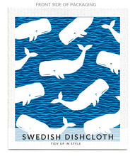 Load image into Gallery viewer, Whales Swedish Dishcloth