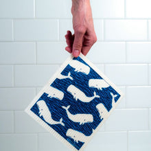 Load image into Gallery viewer, Whales Swedish Dishcloth
