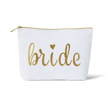 Load image into Gallery viewer, Bride Tribe makeup bags- three colors and sayings