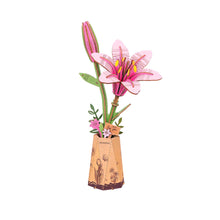 Load image into Gallery viewer, 3D Wooden Flower Puzzle: Pink Lilly
