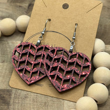 Load image into Gallery viewer, Cutout Sparkle heart earrings
