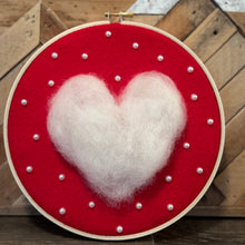 Load image into Gallery viewer, Felted Valentine Hoop Art
