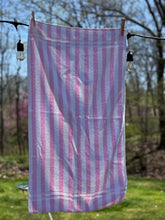 Load image into Gallery viewer, Vintage Bath Towel Set- pink &amp; white stripe
