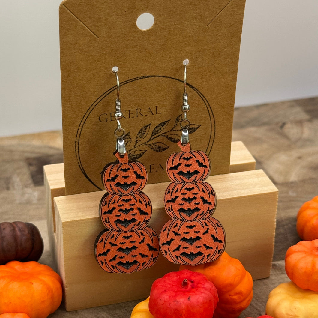 Batty pumpkin stacks- earrings