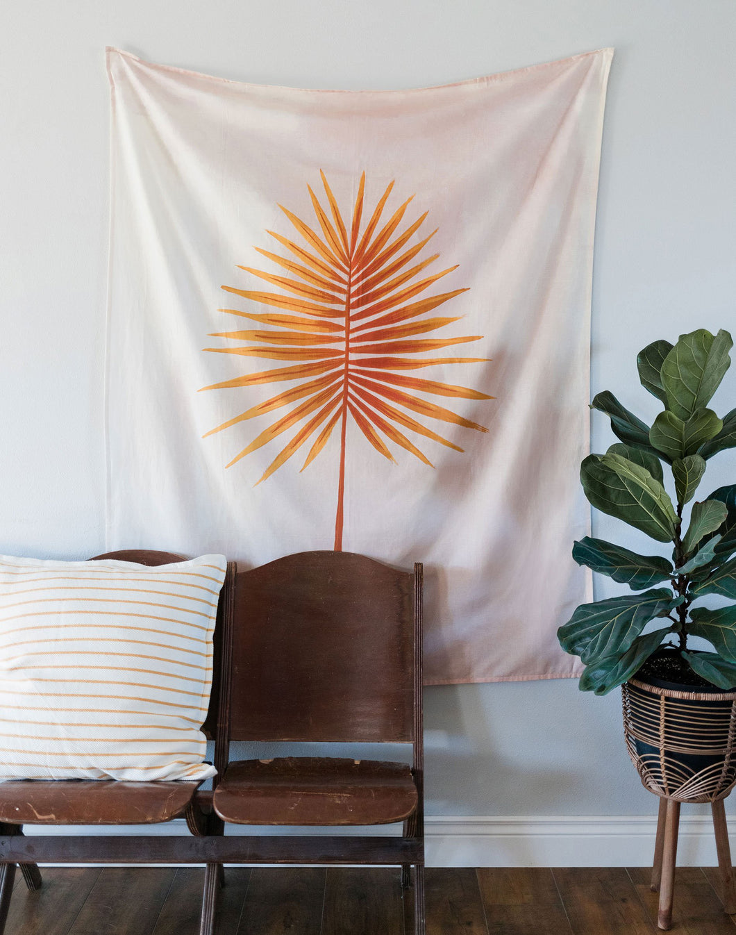 Pink Palm Tapestry