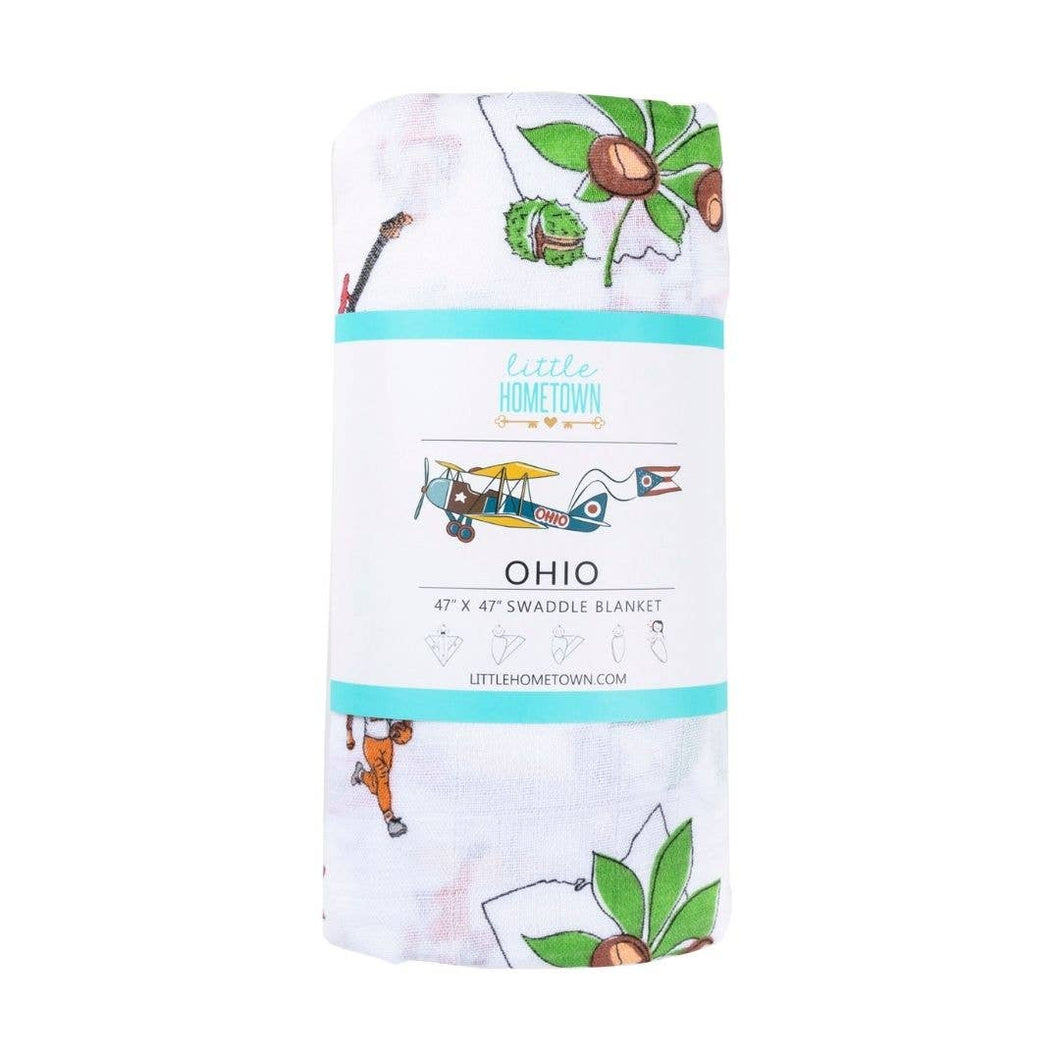 Ohio Baby: Muslin Cotton Baby Swaddle