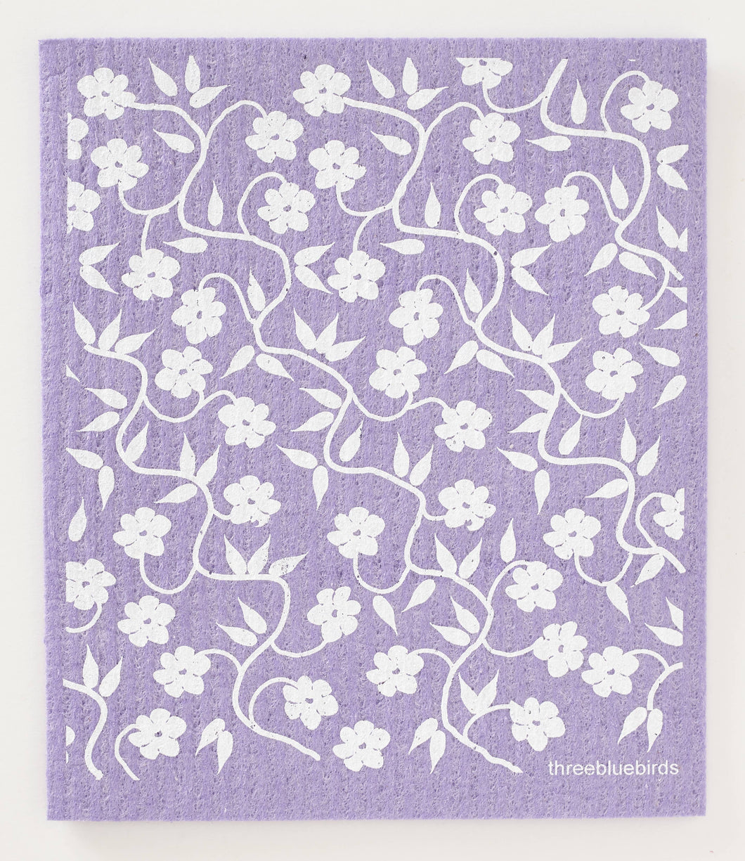 Vines on Purple Swedish Dishcloth