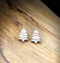 Load image into Gallery viewer, Christmas Tree Snack Cake earrings- studs and dangles
