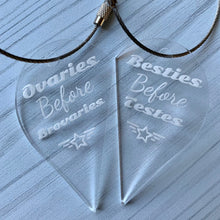 Load image into Gallery viewer, Besties Keychain- Set of two- available in wood and clear acrylic
