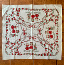 Load image into Gallery viewer, Vintage red floral textile set
