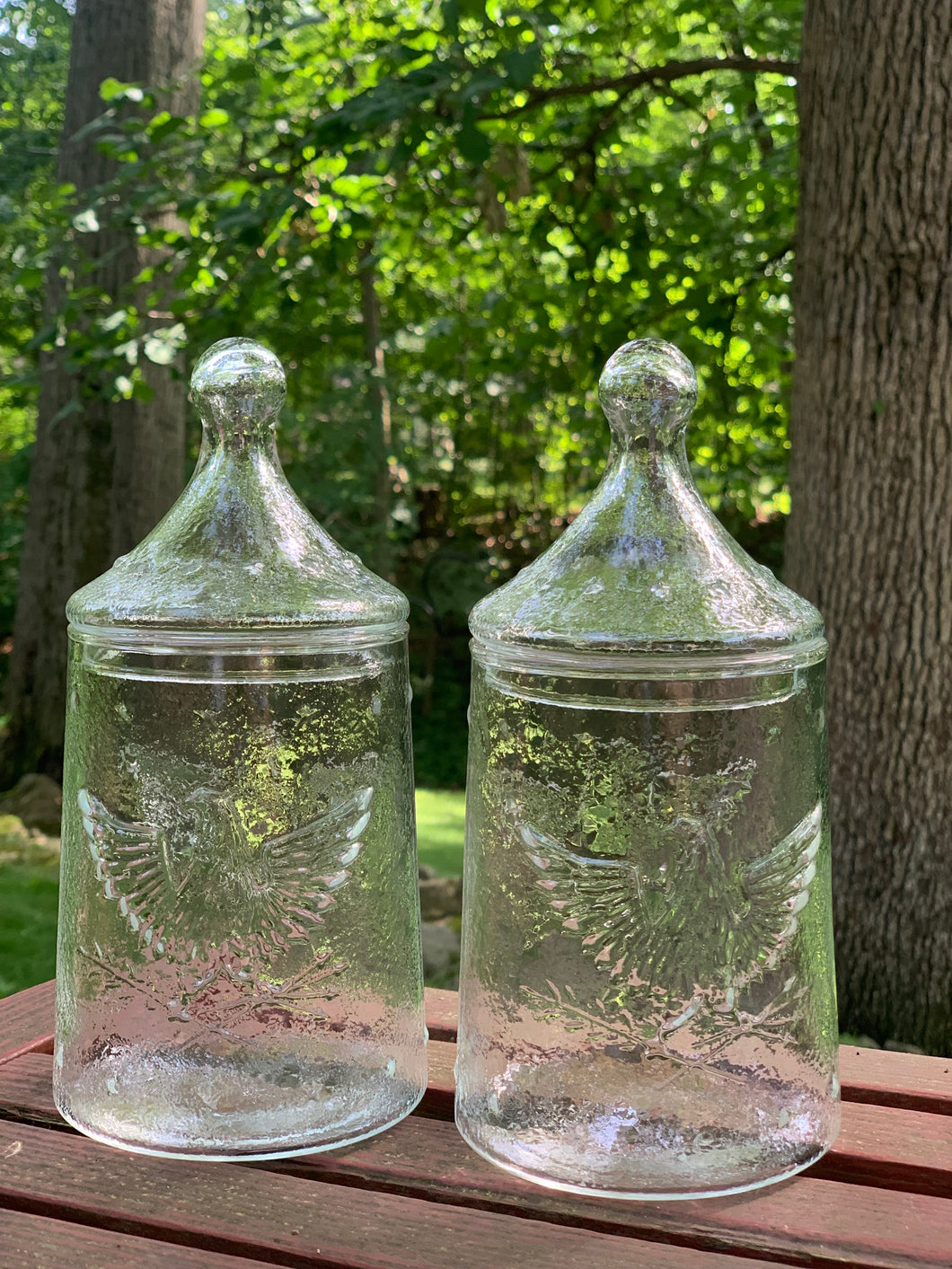 Vintage Eagle apothecary jar with lid