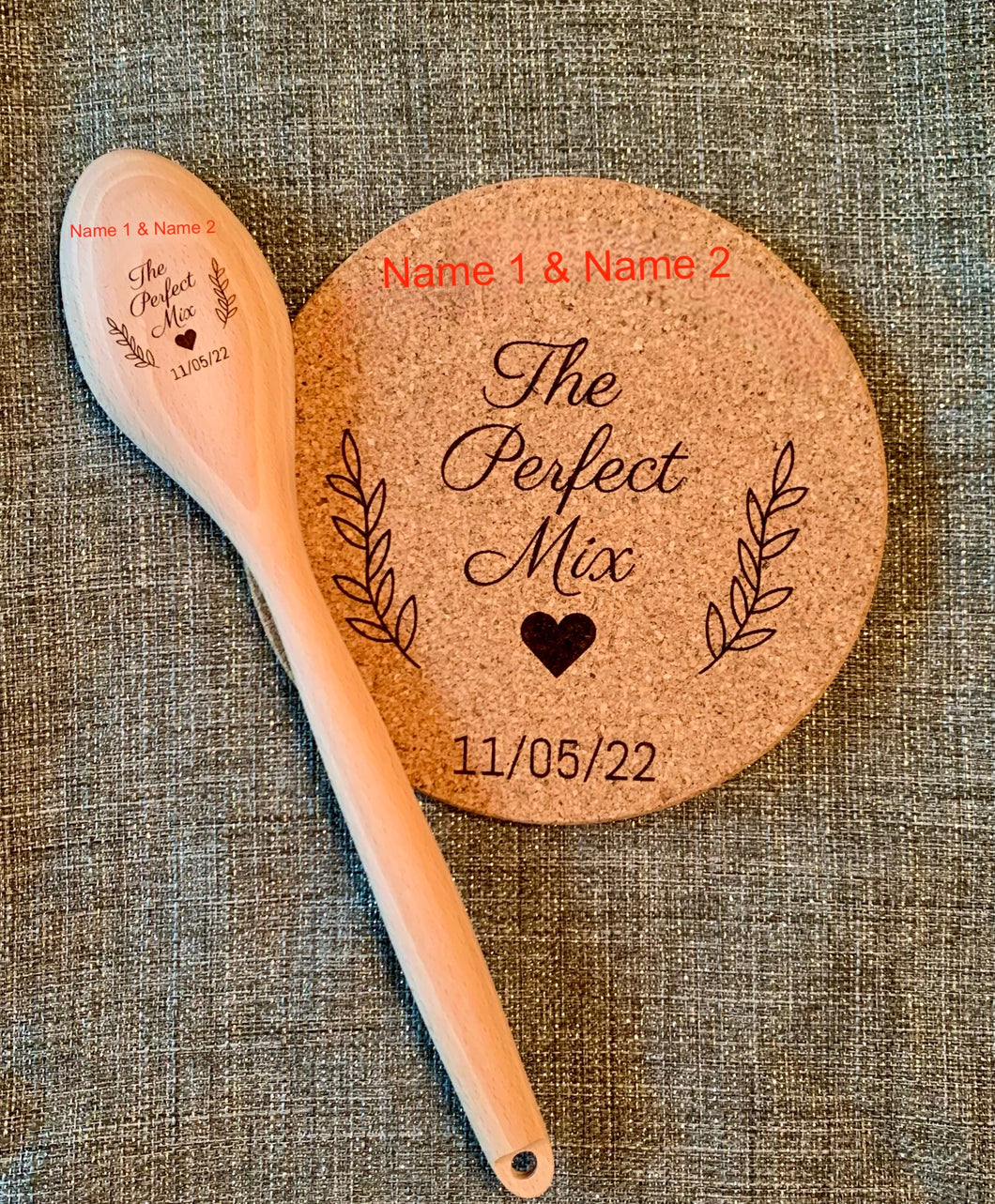 Custom trivet and spoon set